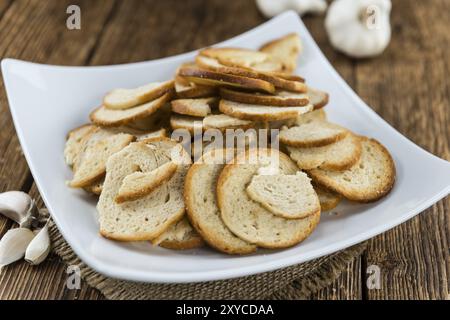 Einige frisches gebackenes Brot-chips (detaillierte Nahaufnahme) Stockfoto