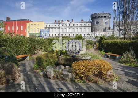 Dublin Castle von Dubh Linn Gardens in Dublin, Irland, Europa Stockfoto