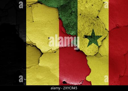 Belgische und senegalesische Flaggen Stockfoto