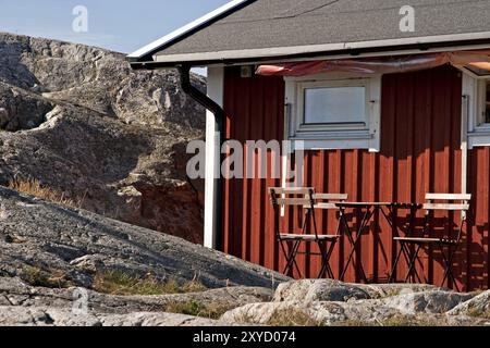 Detail eines schwedischen Ferienhauses Stockfoto