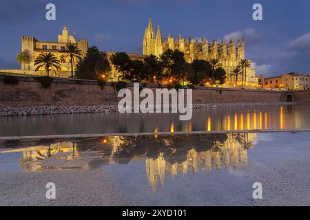 Kathedrale von Mallorca, 13. Jahrhundert, historisches und künstlerisches Denkmal, Palma, Mallorca, Balearen, Spanien, Europa Stockfoto