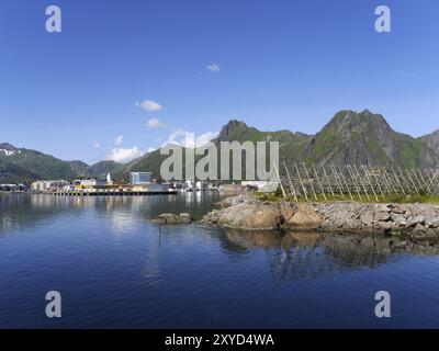 Svolvaer auf der Lofoten-Insel Austvagoy auf Vestfjor Stockfoto