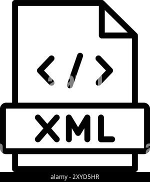 Xml-Vektor-Symbol-Entwurfsdarstellung Stock Vektor