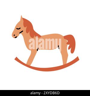 Niedliche Weihnachtspferdekugel oder weihnachten Vintage Spielzeug Vektor Illustration. Flaches Design, handgezeichnet. Weihnachtsdekoration. Happy Holiday-Elemente-Set. Stock Vektor