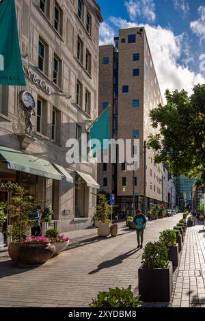 Der Peddle Thorpe entwarf eine spätviktorianische, frühedwardianische Fassade an der Galway Street gegenüber dem Tiffany-Geschäft mit Blick auf den Takutai Square in Auckland Stockfoto