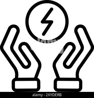 Konstruktionsabbildung Des Symbols „Energy Vector“ Stock Vektor