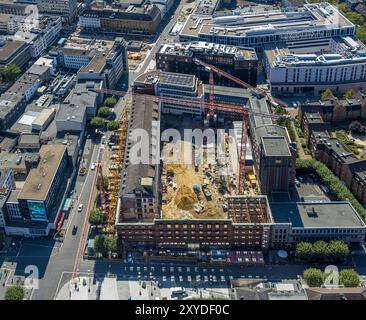 Luftbild, City mit Baustelle Innehof Rathaus-Süd, freistehende Hauswand, Husemann Karree Viktoriastraße, Gleisdreieck, Bochum, Ruhrgebiet, Nordrhein-Westfalen, Deutschland ACHTUNGxMINDESTHONORARx60xEURO *** Luftansicht, Stadt mit Baustelle Innehof Rathaus Süd, freistehende Hauswand, Husemann Karree Viktoriastraße, Gleisdreieck, Bochum, Ruhrgebiet, Nordrhein-Westfalen, Deutschland ACHTUNGxMINDESTHONORARx60xEURO Stockfoto