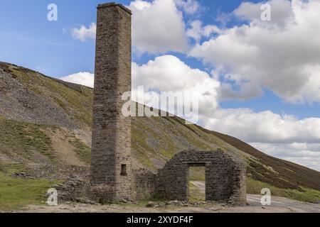 Die Ruinen der alten Gang roch Mühle zwischen Feetham und Langthwaite, Yorkshire Dales, North Yorkshire, Großbritannien Stockfoto