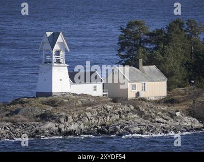 Leuchtfeuer im Oslofjord Stockfoto