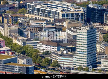 Luftbild, City Ansicht mit Husemann Karree Viktoria Karree Geschäftsquartier, Blick vom Hbf Hauptbahnhof und Lueg Europa Hochhaus, Gleisdreieck, Bochum, Ruhrgebiet, Nordrhein-Westfalen, Deutschland ACHTUNGxMINDESTHONORARx60xEURO *** Luftblick, Stadtblick mit Husemann Karree Viktoria Karree Geschäftsviertel, Blick vom Hauptbahnhof und dem Lueg Europa Hochhaus, Gleisdreieck, Bochum, Ruhrgebiet, Nordrhein-Westfalen, Deutschland ACHTUNGxMINDESTHONORARx60xEURO Stockfoto