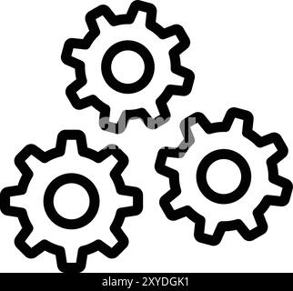 Konstruktionsabbildung Des Symbols Gears Vector Stock Vektor