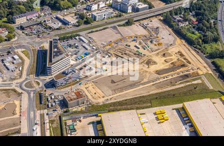 Luftbild, Großbaustelle Mark 51/7, Wissenschaftsquartier und Technologiequartier, östlicher Campus Bereich, ehemaliges Opel Areal an der Autobahn A448, Laer, Bochum, Ruhrgebiet, Nordrhein-Westfalen, Deutschland ACHTUNGxMINDESTHONORARx60xEURO *** Luftaufnahme, Großbaustelle Mark 51 7, Wissenschafts- und Technikviertel, östliches Campus-Gebiet, ehemaliges Opel-Gelände an der Autobahn A448, Laer, Bochum, Ruhrgebiet, Nordrhein-Westfalen, Deutschland ATTENTIONxMINDESTHONORARx60xEURO Stockfoto