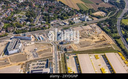 Luftbild, Großbaustelle Mark 51/7, Wissenschaftsquartier und Technologiequartier, östlicher Campus Bereich, ehemaliges Opel Areal an der Autobahn A448, Laer, Bochum, Ruhrgebiet, Nordrhein-Westfalen, Deutschland ACHTUNGxMINDESTHONORARx60xEURO *** Luftaufnahme, Großbaustelle Mark 51 7, Wissenschafts- und Technikviertel, östliches Campus-Gebiet, ehemaliges Opel-Gelände an der Autobahn A448, Laer, Bochum, Ruhrgebiet, Nordrhein-Westfalen, Deutschland ATTENTIONxMINDESTHONORARx60xEURO Stockfoto