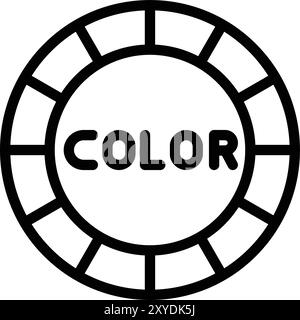 Farbrad Vektorsymbol Konstruktionsabbildung Stock Vektor