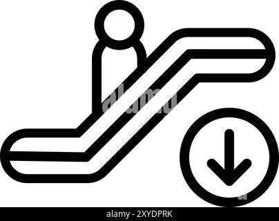 Rolltreppe nach unten Vektorsymbol Design-Illustration Stock Vektor