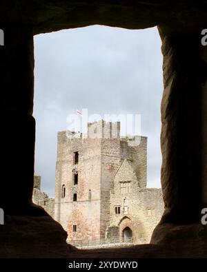 Ludlow Castle, Ludlow, Shropshire, England, Großbritannien - Zimmer mit Aussicht Stockfoto