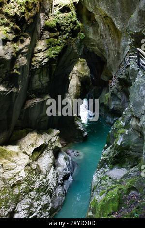 Blick auf die Lammerklamm-Schlucht bei Scheffau im Salzburger Land Stockfoto