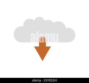 Herunterladen des Wolkensymbols in Vektor auf weißem Hintergrund Stockfoto