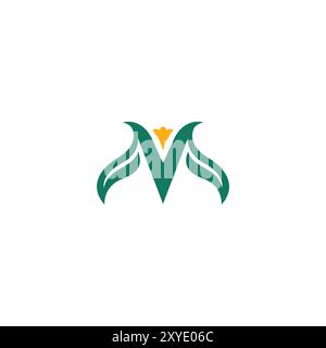 Letter M Leaf Logodesign. M Organic Symbol Stock Vektor