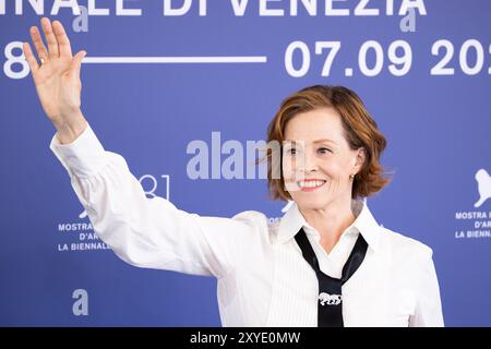 Sigourney Weaver nimmt am 28. August 2024 am „Golden Lion for Lifetime Achievement“-Fotogespräch während des 81. Internationalen Filmfestivals von Venedig Teil Stockfoto