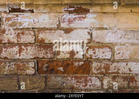 Close-up strukturierten Hintergrund von multi-layer abblätternde Farbe an der Wand. Mischen von verschiedenen Farben von Farben in der gespalten Schichten auf der Oberfläche. Grunge Stockfoto