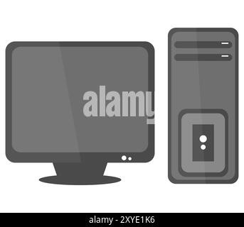 Computersymbol in Vektor auf weißem Hintergrund Stockfoto