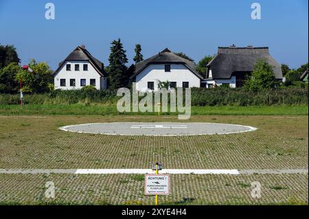 Der Hubschrauberlandeplatz in Vitte auf der Ostseeinsel Hiddensee Stockfoto