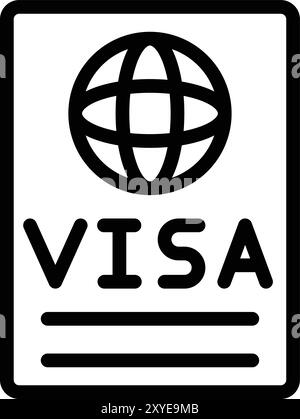 Visa Vektor Symbol Design Illustration Stock Vektor