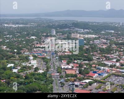 Managua, Nicaragua - 16. August 2024: Managua Landscape Drone View in zentralamerika Stockfoto