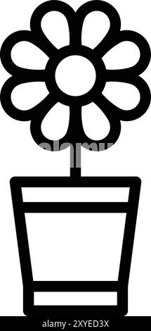 Pflanztopf-Vektor-Symbol Design-Illustration Stock Vektor