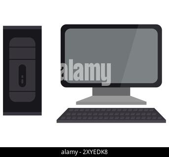 Computersymbol in Vektor auf weißem Hintergrund Stockfoto