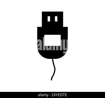 Symbol für USB-Buchse in Vektor auf weißem Hintergrund Stockfoto