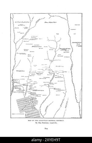 KARTE DES MINERALVIERTELS LEADVILLE. Von Max Boehmer, Leadville. Aus dem Artikel DIE VIERTE ERA DES BERGBAUBEZIRKS LEADVILLE. Von Thomas Tonge vom Engineering Magazine widmet sich dem Industrial Progress Band XIX 1900 The Engineering Magazine Co Stockfoto