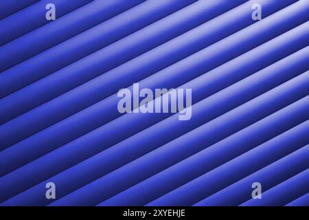 Aufbau eines blauen Aluminium-Garagentors Stockfoto