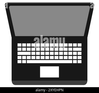 Laptop-Symbol mit Vektor auf weißem Hintergrund Stockfoto