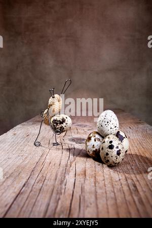 Einfache Dinge wie die Osterhasen, die sich auf Ostern vorbereiten Stockfoto