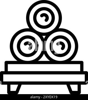 Hay Bale Vector Symbol Design Illustration Stock Vektor