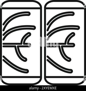 Smartphones mit Euro-Zeichen für einen schnellen und einfachen Geldtransfer über eine Bank-App Stock Vektor