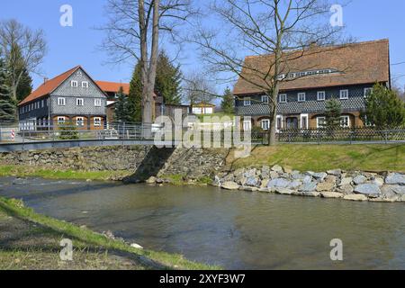 Großschoenau im Dreieck. Vizeklotte, County goerlitz Stockfoto