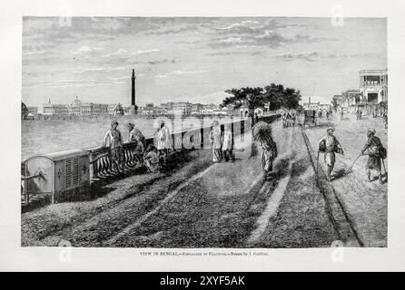 Ansicht der Bengalen Esplanade in Kalkutta aus Band II von Ridpath's Universal History von Ridpath, John Clark, 1840-1900, veröffentlicht im Jahr 1897 Stockfoto