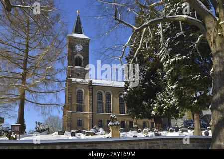 Die Kirche in Cunnersdorf bei Königstein. Kirche in Cunnersdorf Stockfoto