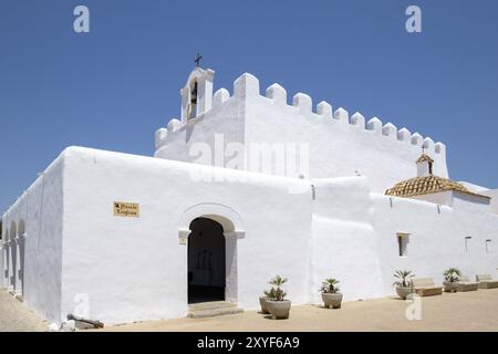 Kirche Sant Jordi, ursprünglich aus dem 15. Jahrhundert, Sant Jordi de SES Salines, Ibiza, balearen, Spanien, Europa Stockfoto