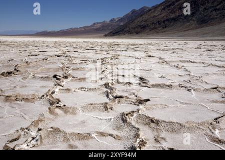 Hexagon-Wabenstruktur im Salzsee des Death Valley National Park Stockfoto