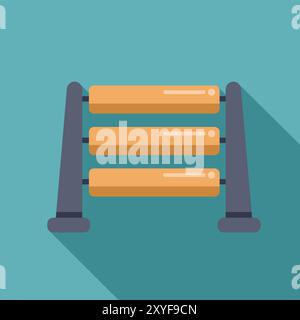 Einfache Vektorillustration einer Holzbarriere für Reittraining auf grünem Hintergrund Stock Vektor