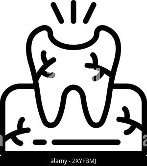 Vektor-Symbol Für Gebrochene Zähne Konstruktionsillustration Stock Vektor