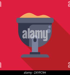 Großer industrieller Zementmischer, der Beton, Putz oder Mörtel auf einer Baustelle mischt Stock Vektor