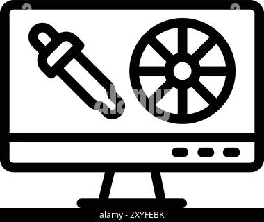 Farbrad Vektorsymbol Konstruktionsabbildung Stock Vektor