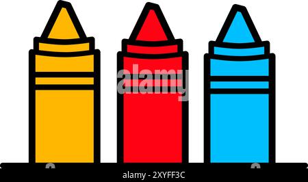 Buntstift Set Monogramm. Zurück Zur Schule Stock Vektor
