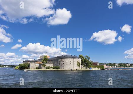 Vaxholm an der schwedischen Inselküste Stockfoto