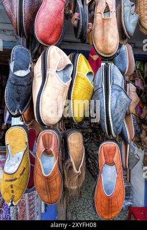 Traditionelle Schuhe in Marokko Stockfoto